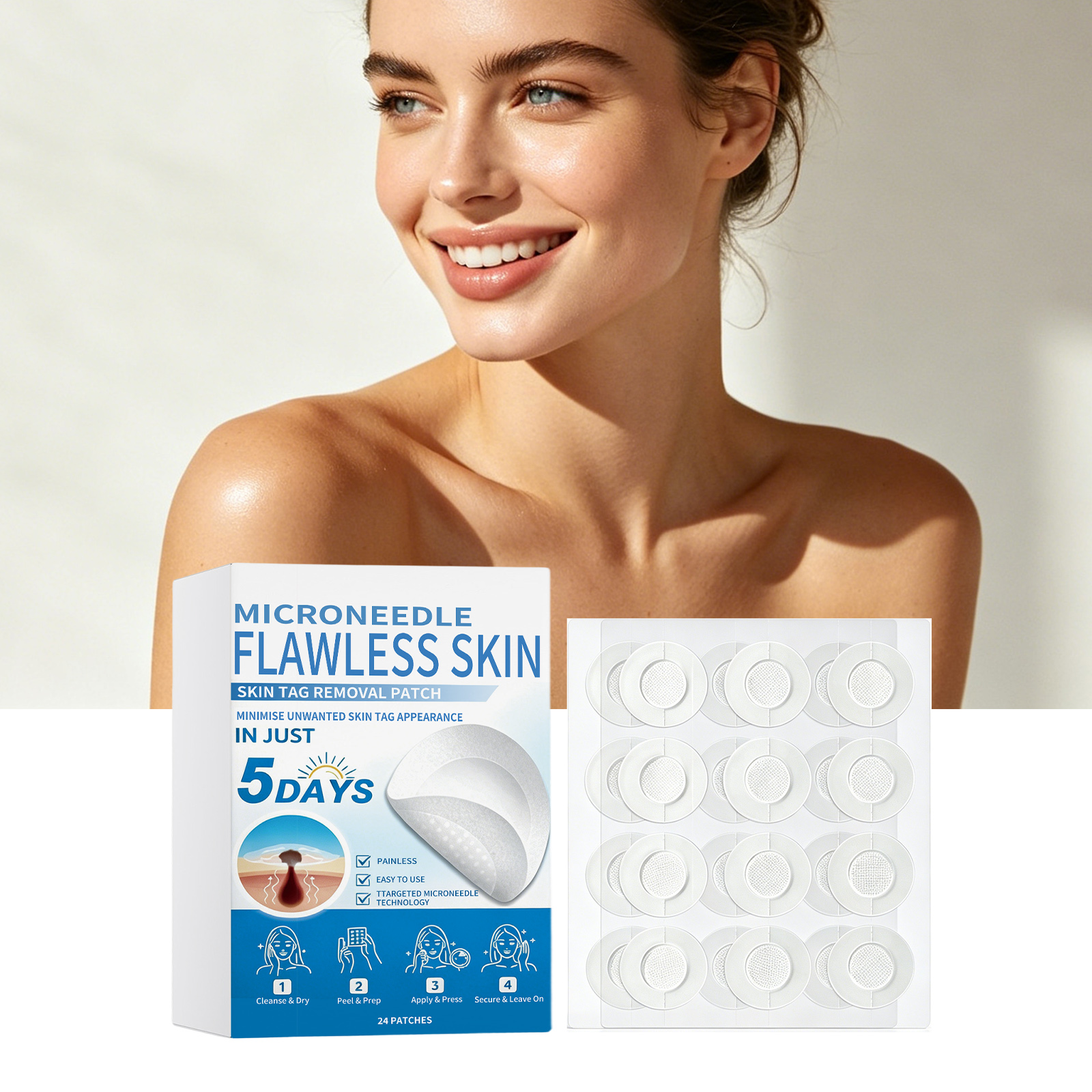 Skin Brightening Care Patch Thin Invisible Breathable Snug Soft Daily Care Glossy Smooth Facial Skin