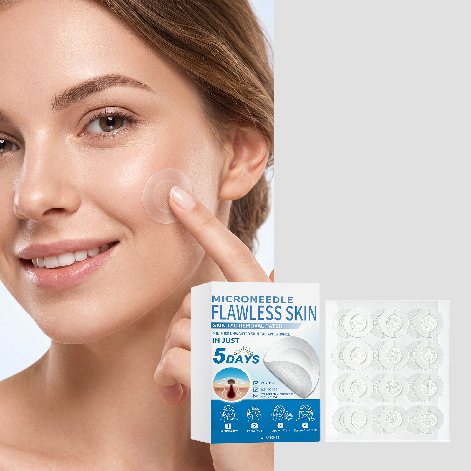 Skin Brightening Care Patch Thin Invisible Breathable Snug Soft Daily Care Glossy Smooth Facial Skin
