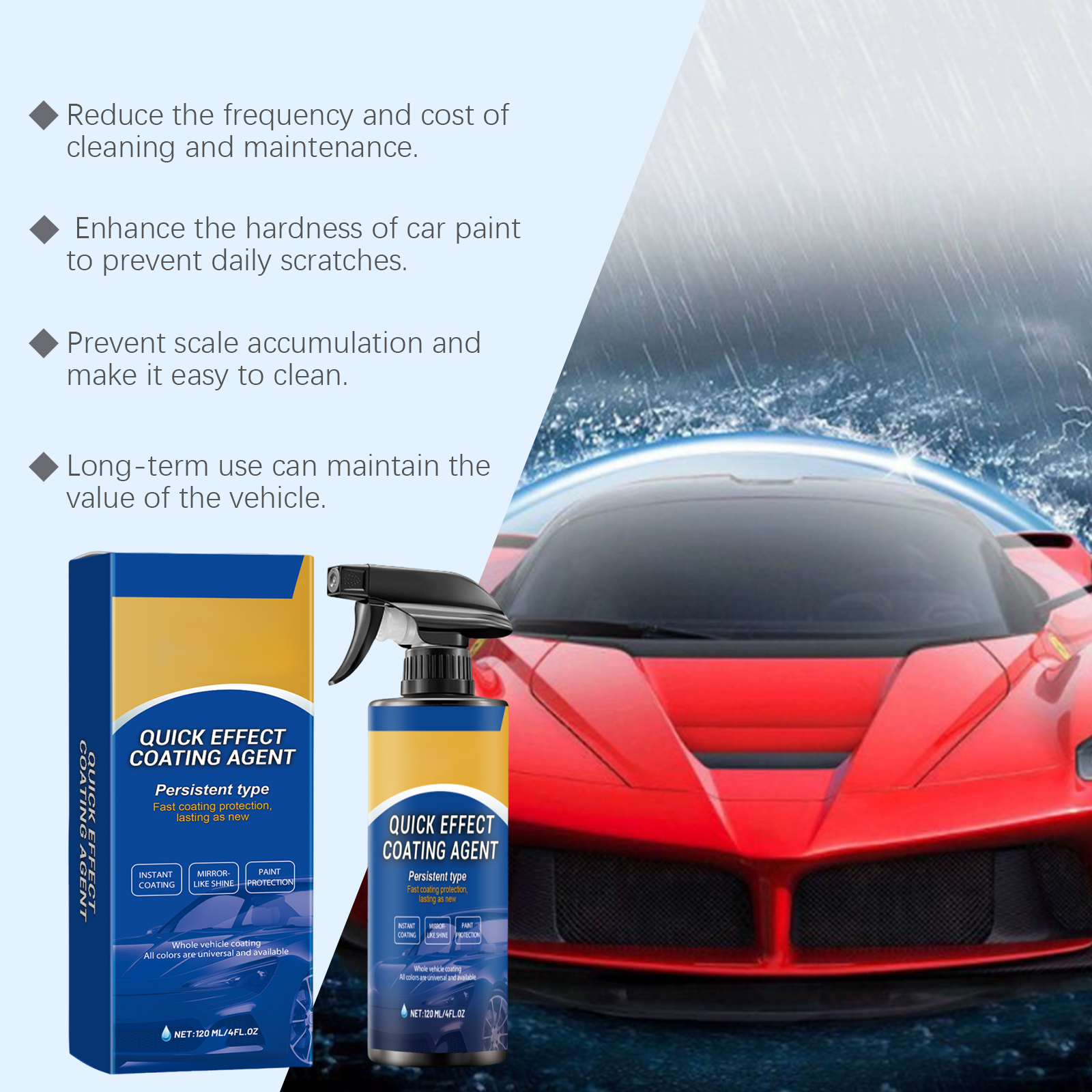 Car Coating Spray For Auto Care Refinish Repair Paint Wax Spray Coating Glaze Liquid