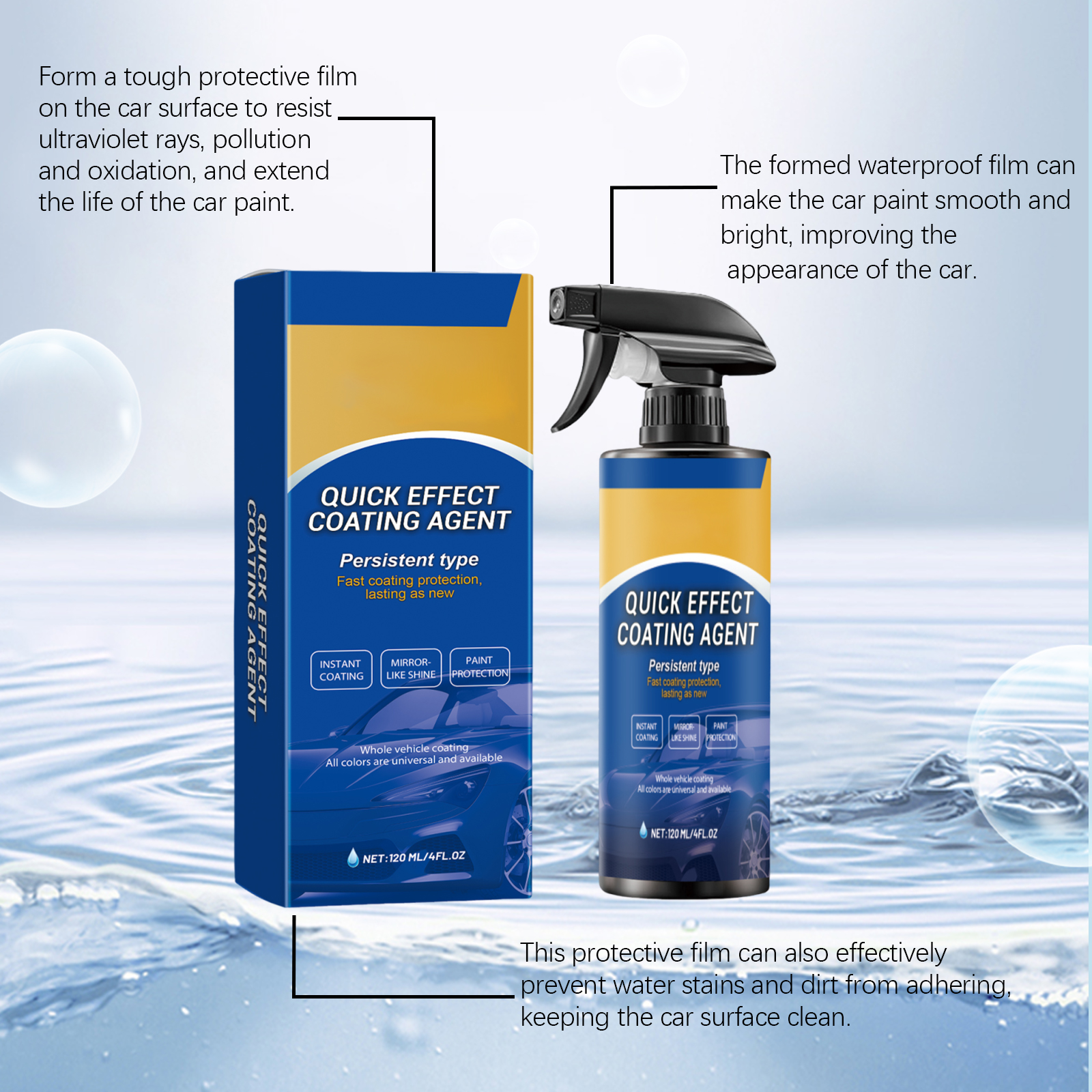 Car Coating Spray For Auto Care Refinish Repair Paint Wax Spray Coating Glaze Liquid