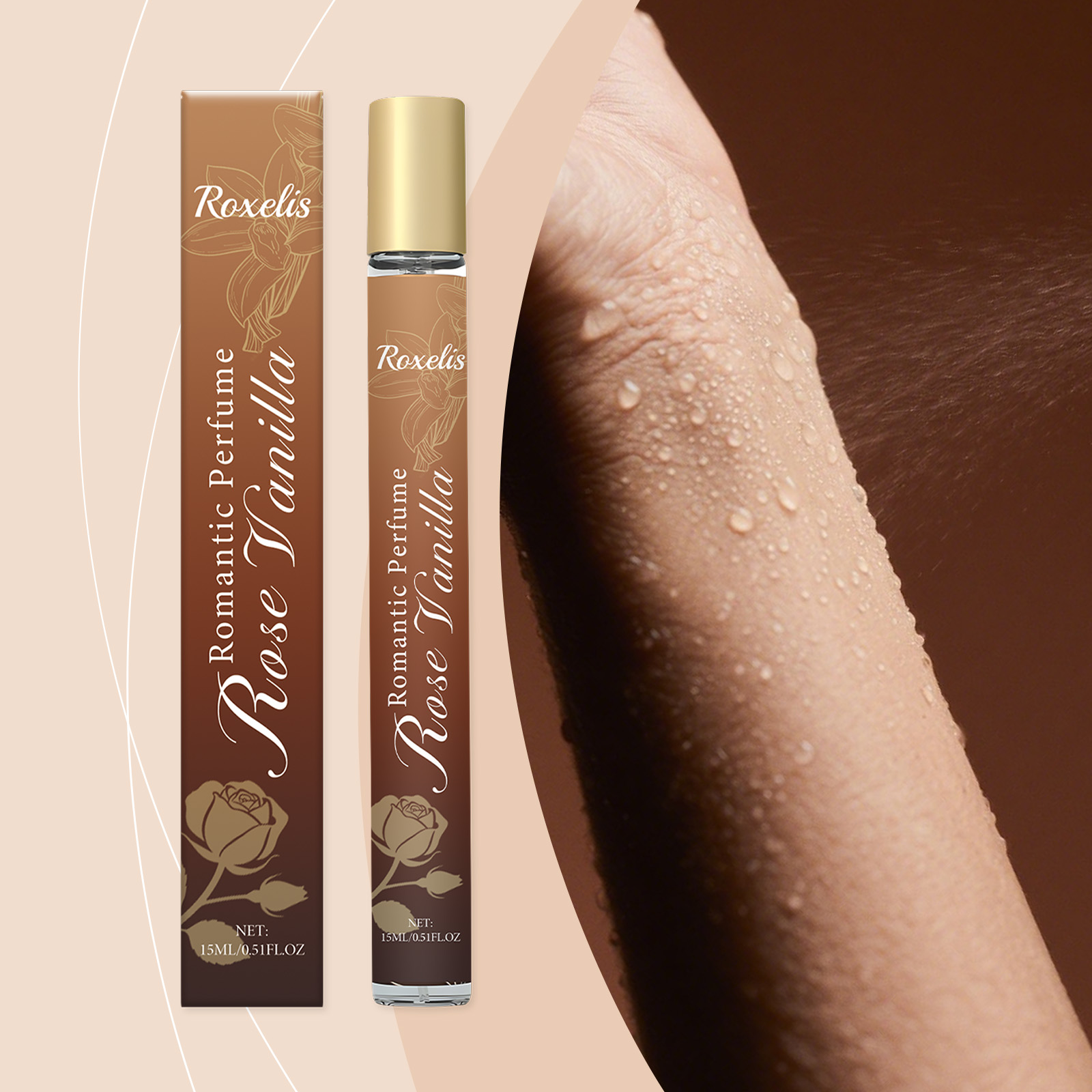 Rose Vanilla French Romantic Fragrance Layered Notes Sweet Delicate Daily Portable Eau De Toilette Spray