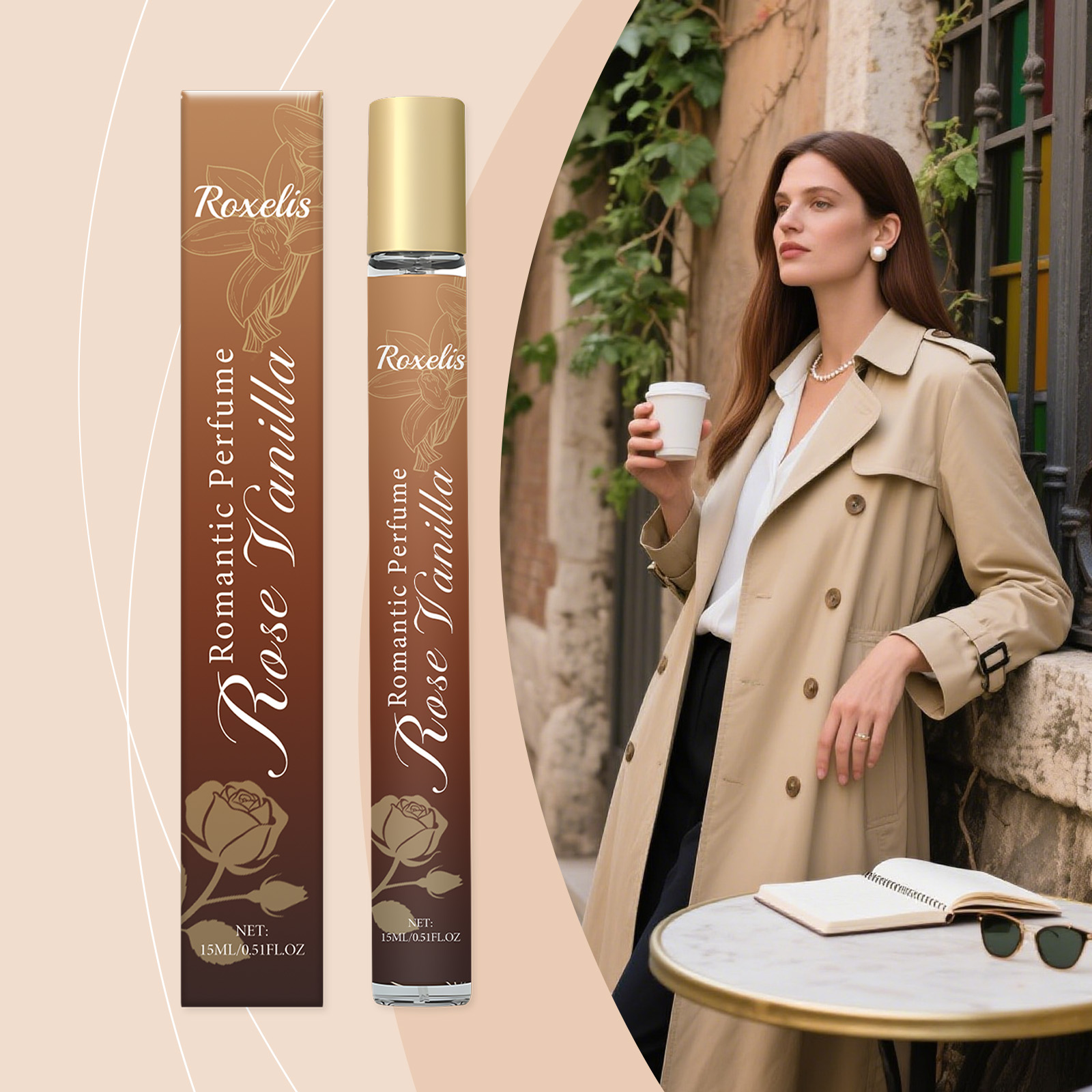 Rose Vanilla French Romantic Fragrance Layered Notes Sweet Delicate Daily Portable Eau De Toilette Spray