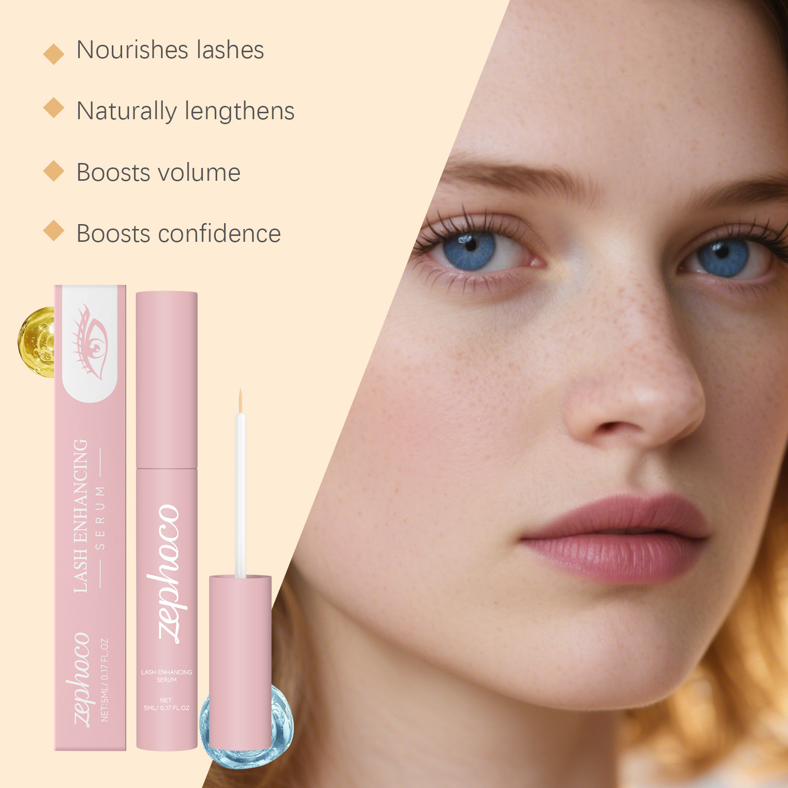 Eyelash Serum Mild Eye Lash Root Daily Natural Curly Glam Makeup Easy Application