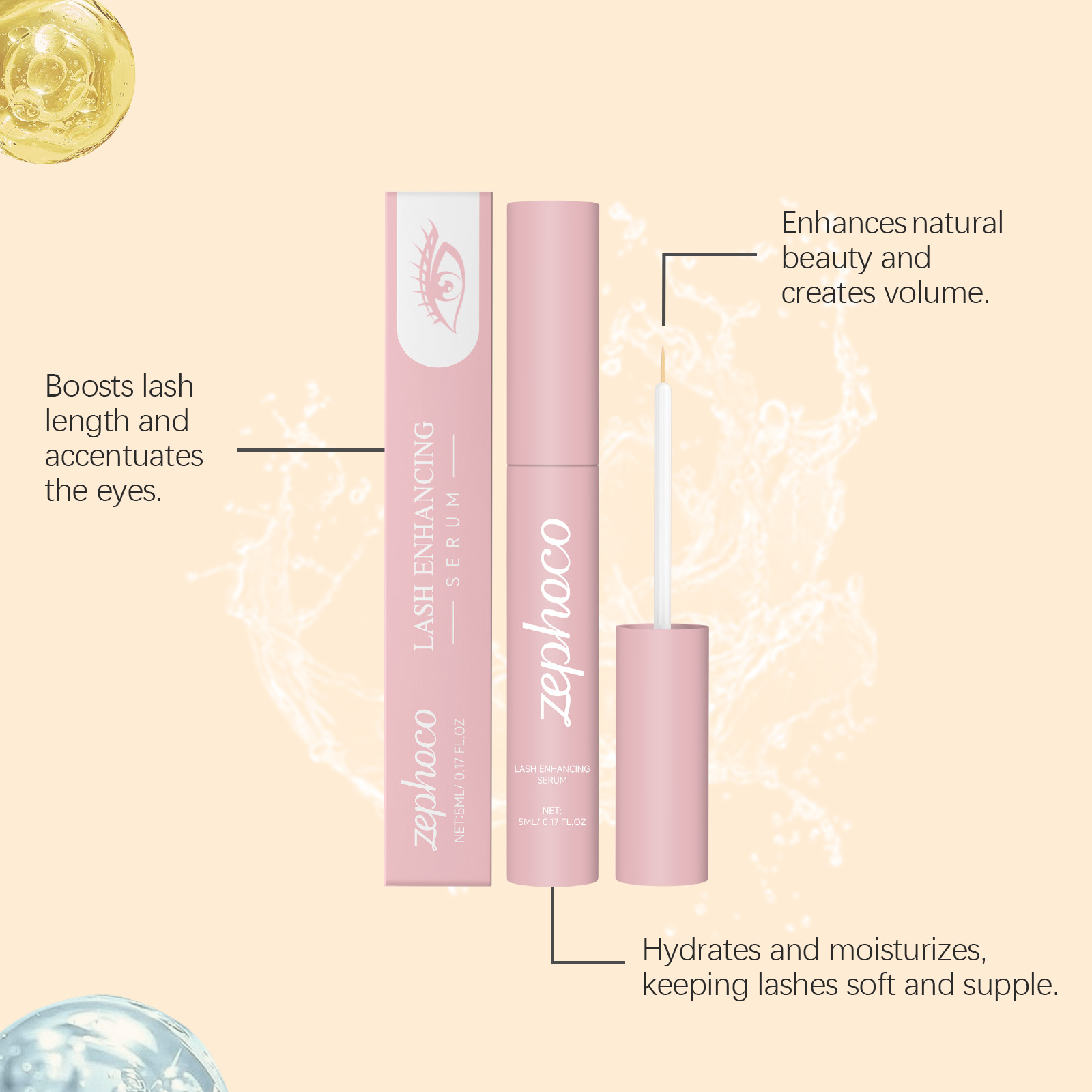 Eyelash Serum Mild Eye Lash Root Daily Natural Curly Glam Makeup Easy Application