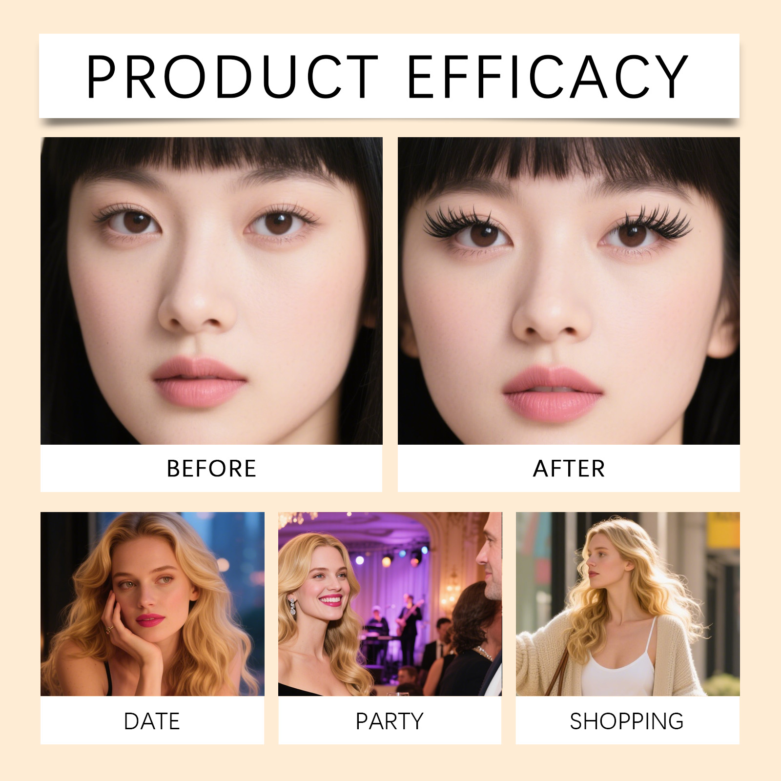 Eyelash Serum Mild Eye Lash Root Daily Natural Curly Glam Makeup Easy Application