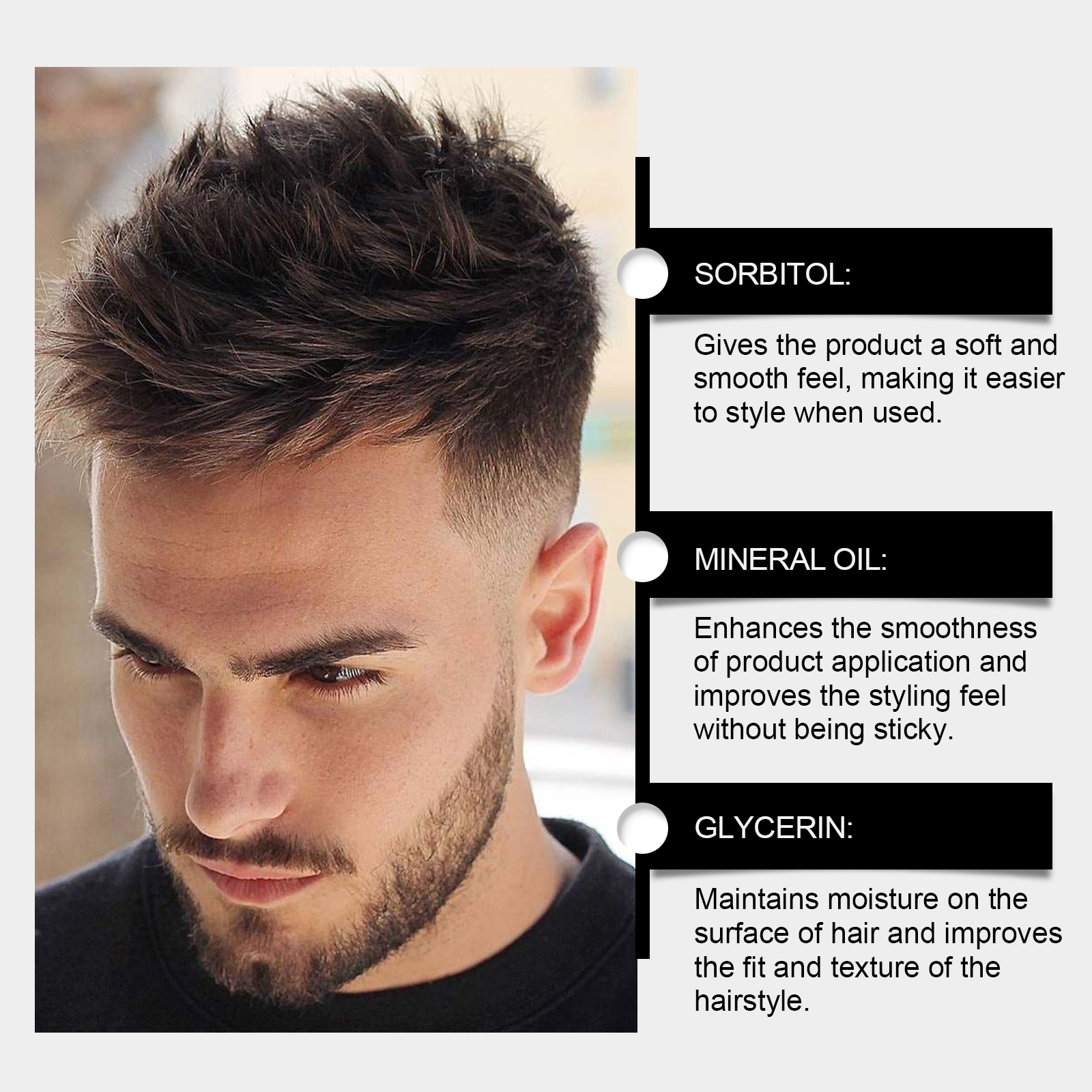 Men Styling Hair Clay For Natural Fluffy Soft Shiny Long Lasting Matte Texture Hair