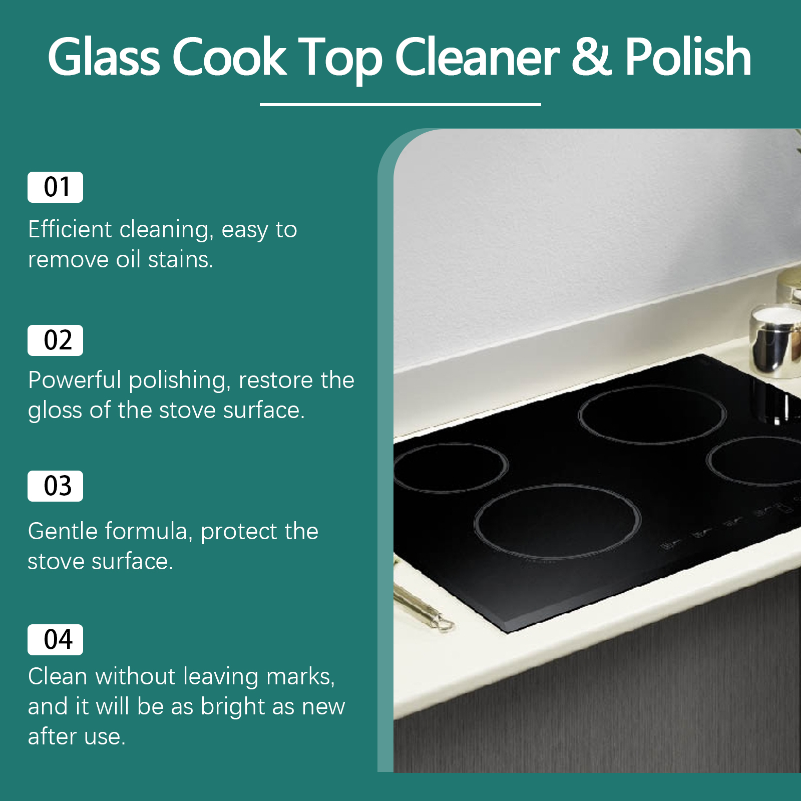 Glass Stove Cleaning Polishing Agent Household Kitchen Induction Ceramic Stove Stain Remover Cleaner
