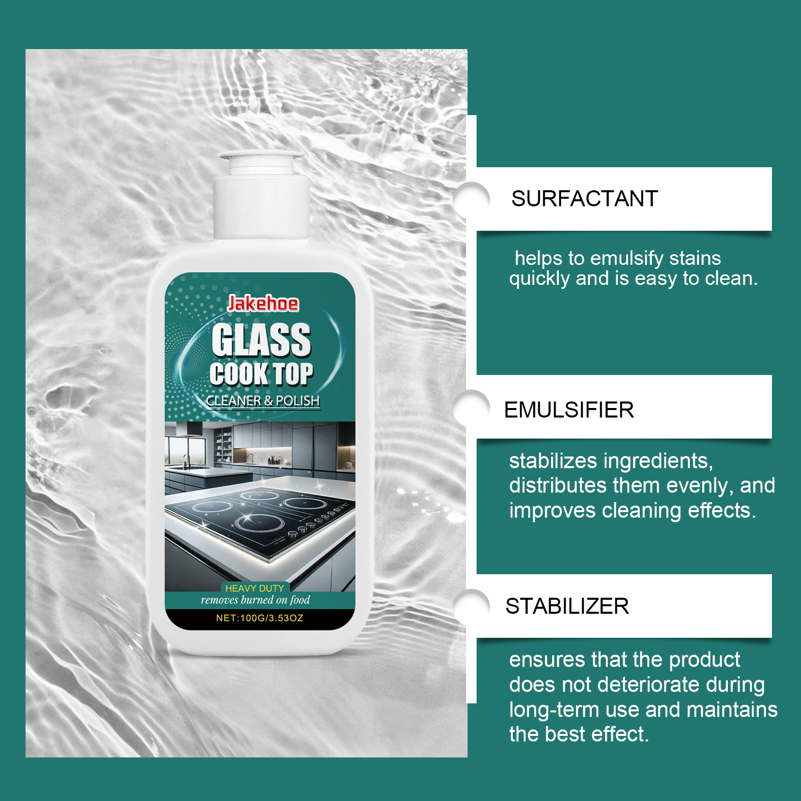 Glass Stove Cleaning Polishing Agent Household Kitchen Induction Ceramic Stove Stain Remover Cleaner