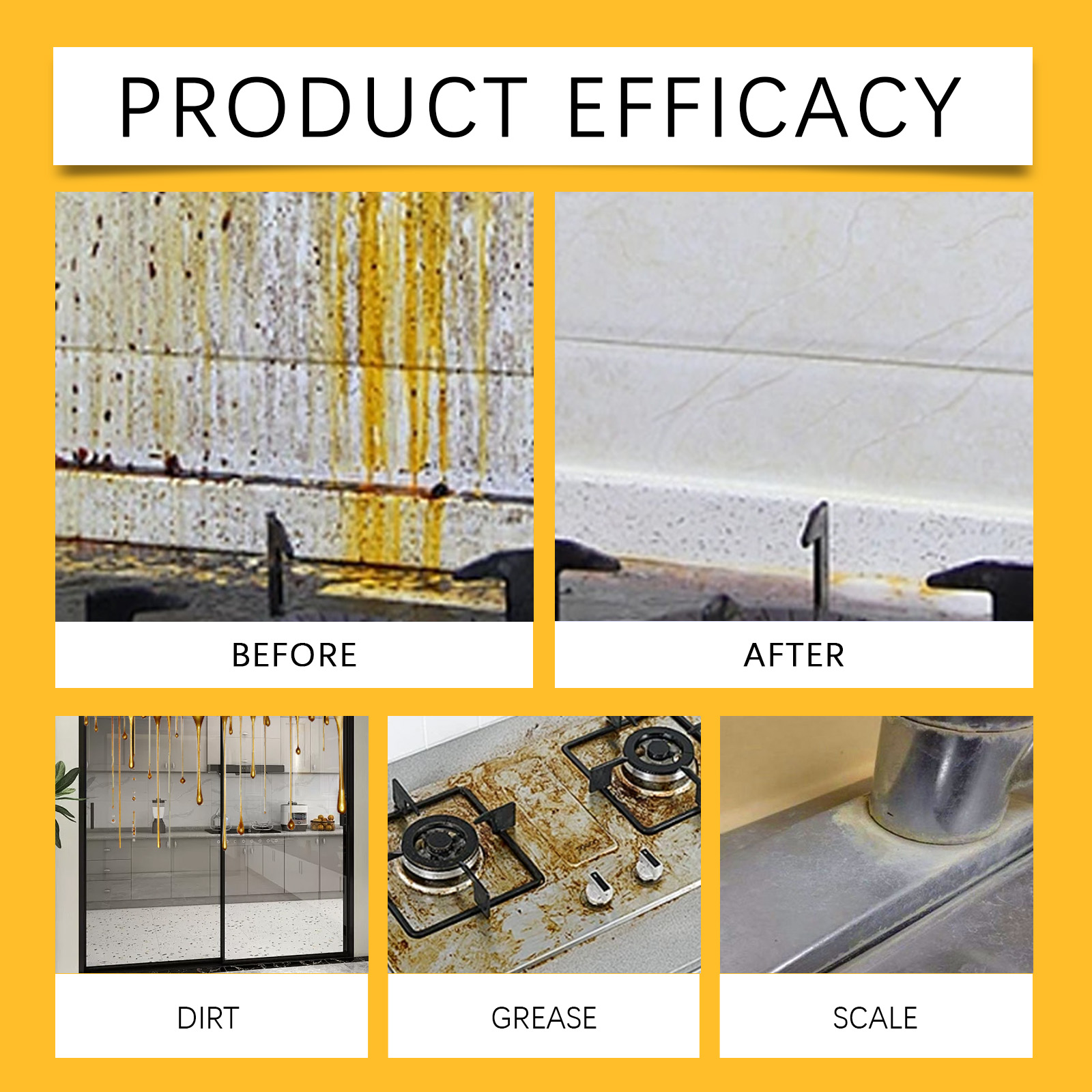 Kitchen Degreasing Cleaning Spray Heavy Oil Cleaner Range Hood Stove Kitchenware Stain Remover Clean