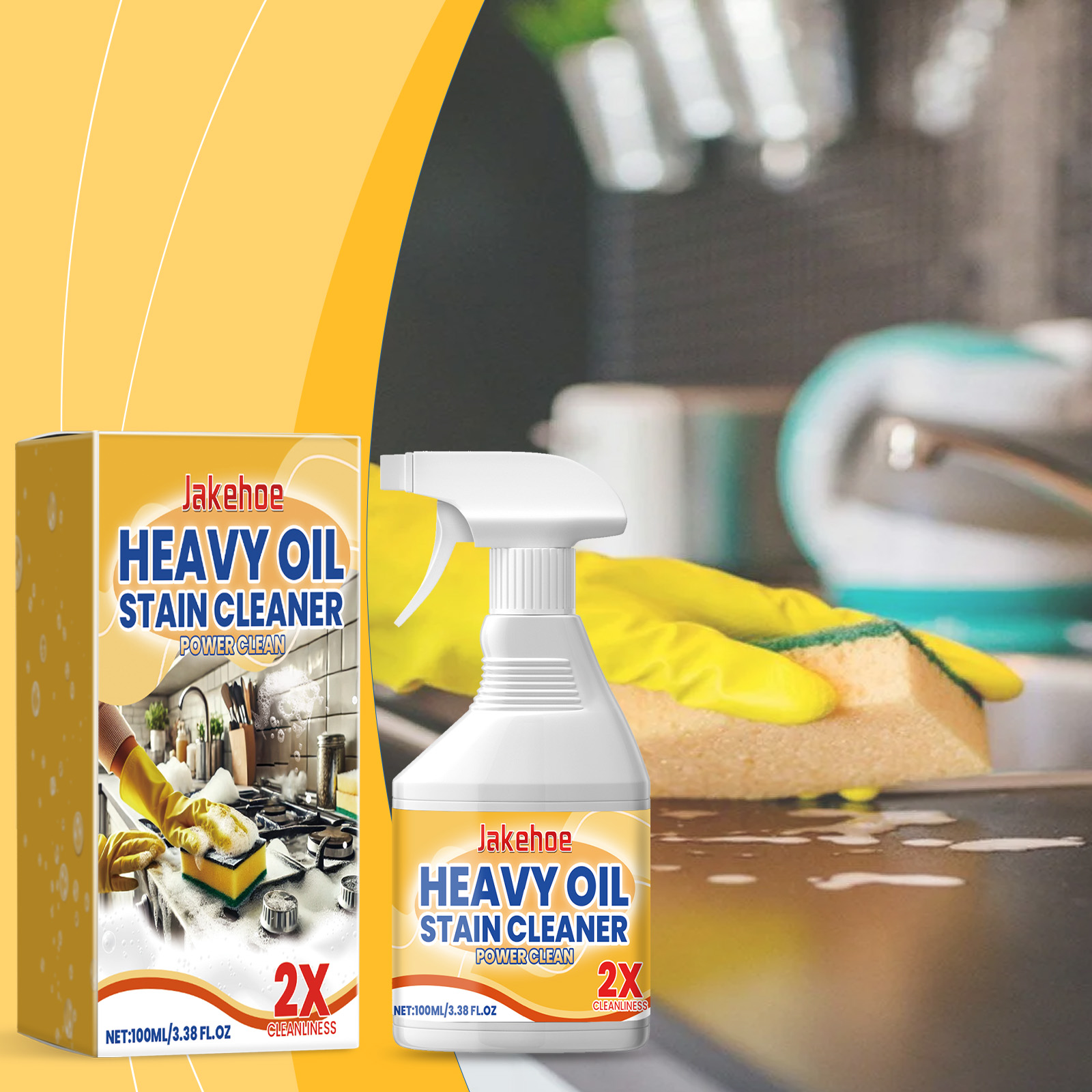 Kitchen Degreasing Cleaning Spray Heavy Oil Cleaner Range Hood Stove Kitchenware Stain Remover Clean