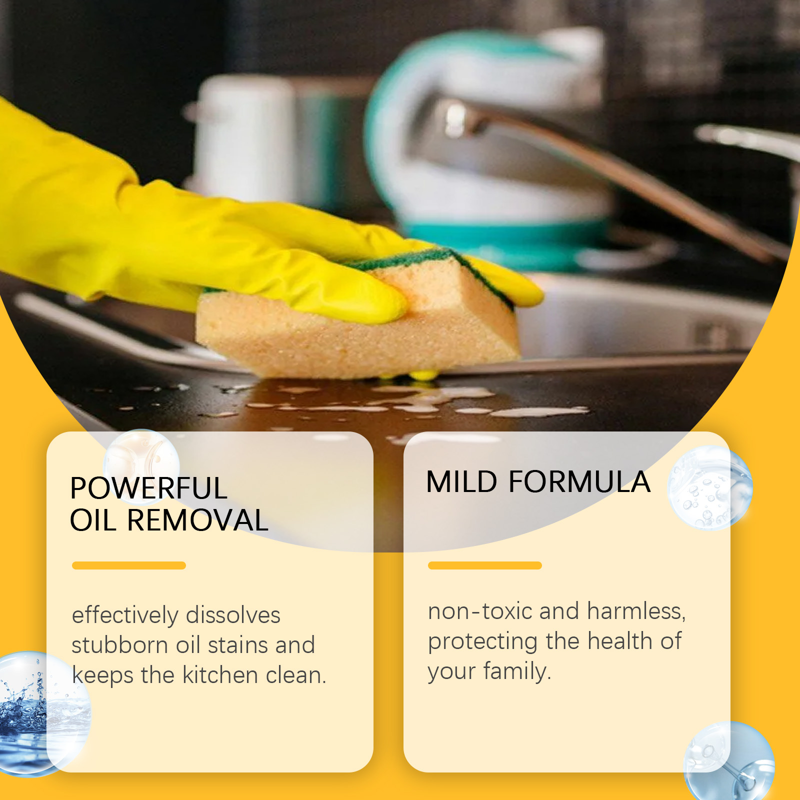 Kitchen Degreasing Cleaning Spray Heavy Oil Cleaner Range Hood Stove Kitchenware Stain Remover Clean