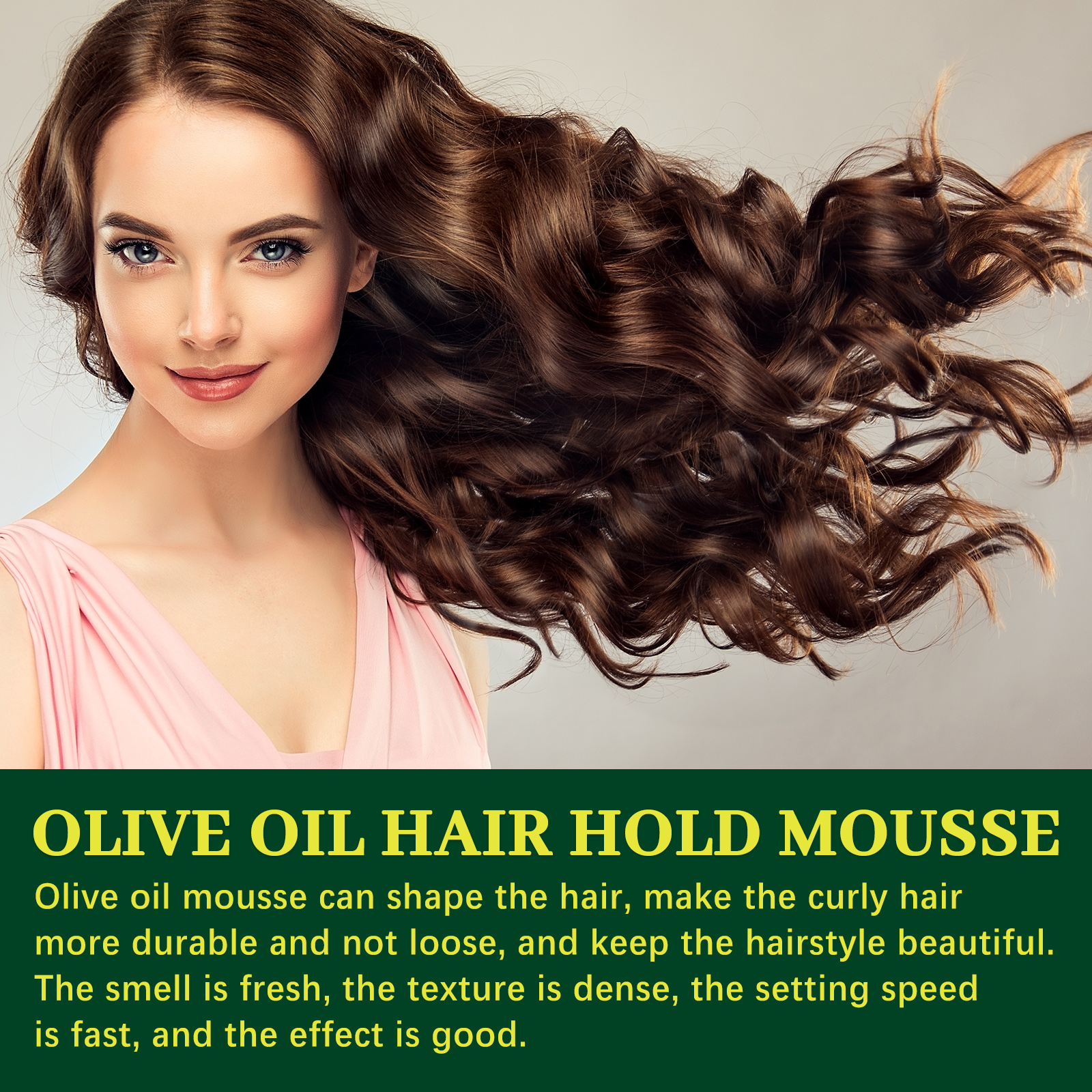 Olive Oil Hair Styling Mousse Curl Defining Frizz Control Volumizing Fast Drying For Natural Waves Daily Care