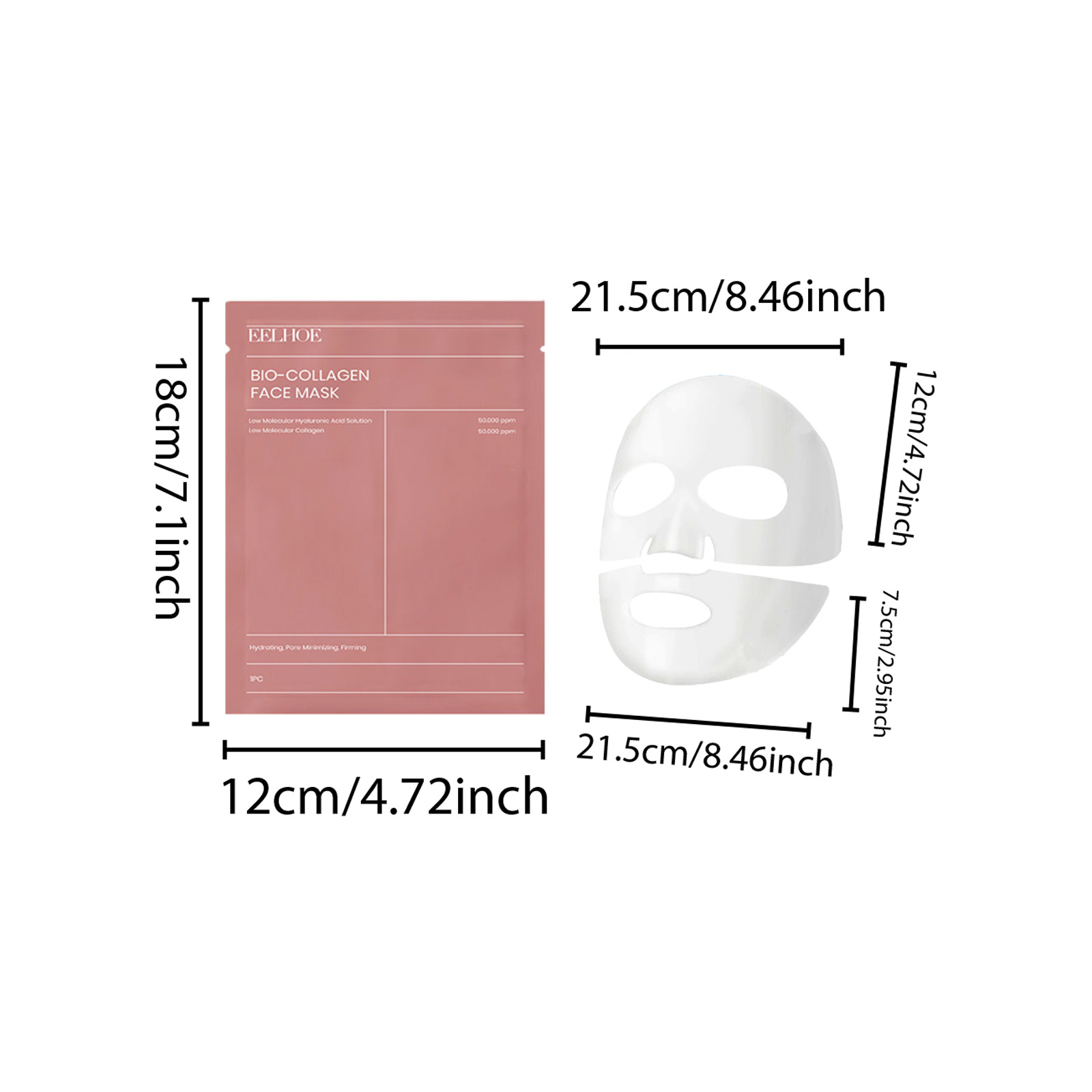 Collagen Face Mask Sheet Hydrating Plumping Nourishing For Glowing Skin Daily Moisture Lock Care
