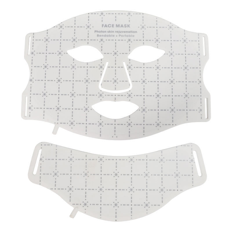 (White) Silicone Led Face Mask Light Therapy Facial Mask 7 Colors Red Light Therapy Food Grade Flexible Soft Mask Led Therapy Anti Aging Advanced Photon Mask