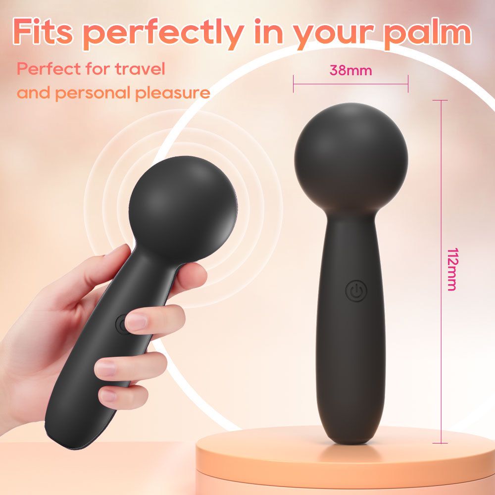 (Black) Silicone Vibrator Sex Toys Mini AV Wand For Women Clitoral Stimulation Masturbation Massager Adult Sex Toy G-Spot Vibrator 10 Frequency 