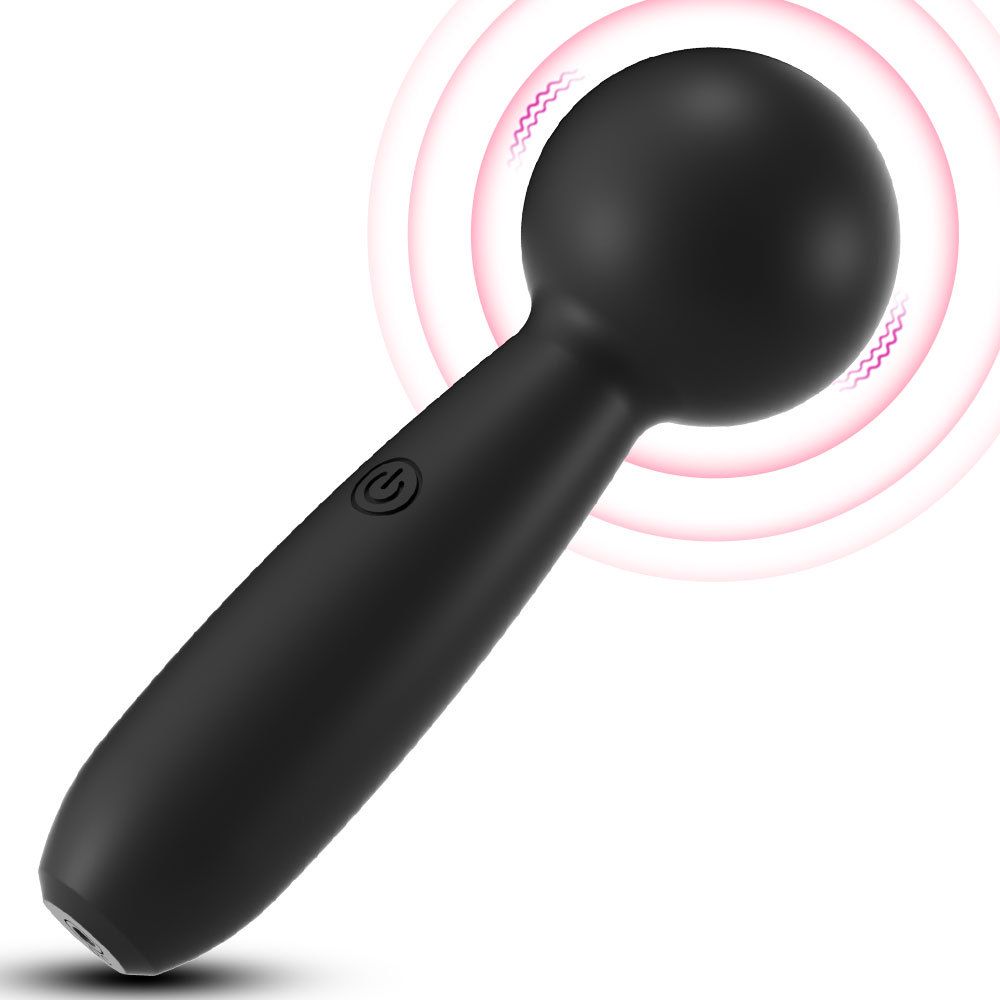 (Black) Silicone Vibrator Sex Toys Mini AV Wand For Women Clitoral Stimulation Masturbation Massager Adult Sex Toy G-Spot Vibrator 10 Frequency 