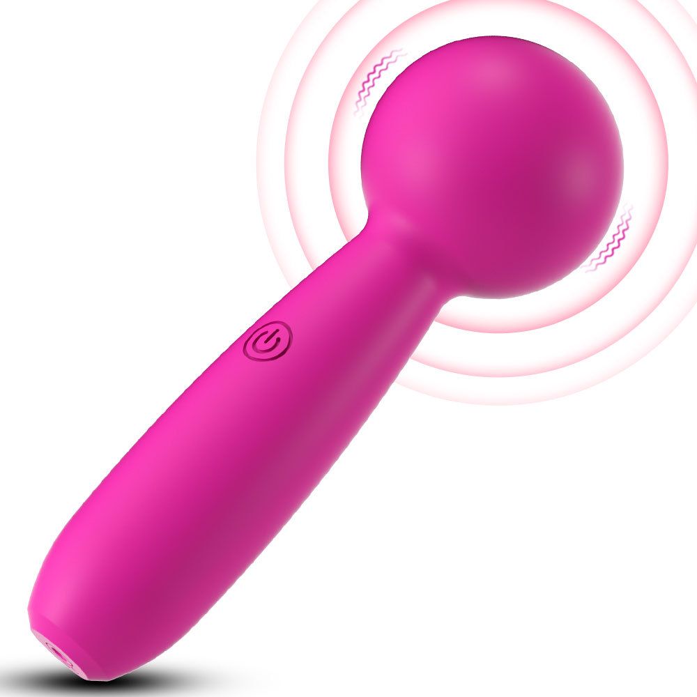 (Rose Red) Silicone Vibrator Sex Toys Mini AV Wand For Women Clitoral Stimulation Masturbation Massager Adult Sex Toy G-Spot Vibrator 10 Frequency 