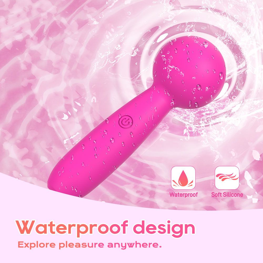 (Rose Red) Silicone Vibrator Sex Toys Mini AV Wand For Women Clitoral Stimulation Masturbation Massager Adult Sex Toy G-Spot Vibrator 10 Frequency 