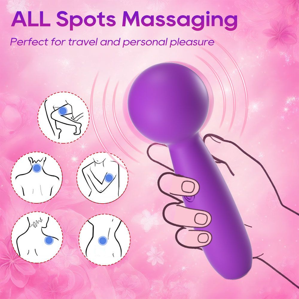 (Purple) Silicone Vibrator Sex Toys Mini AV Wand For Women Clitoral Stimulation Masturbation Massager Adult Sex Toy G-Spot Vibrator 10 Frequency 
