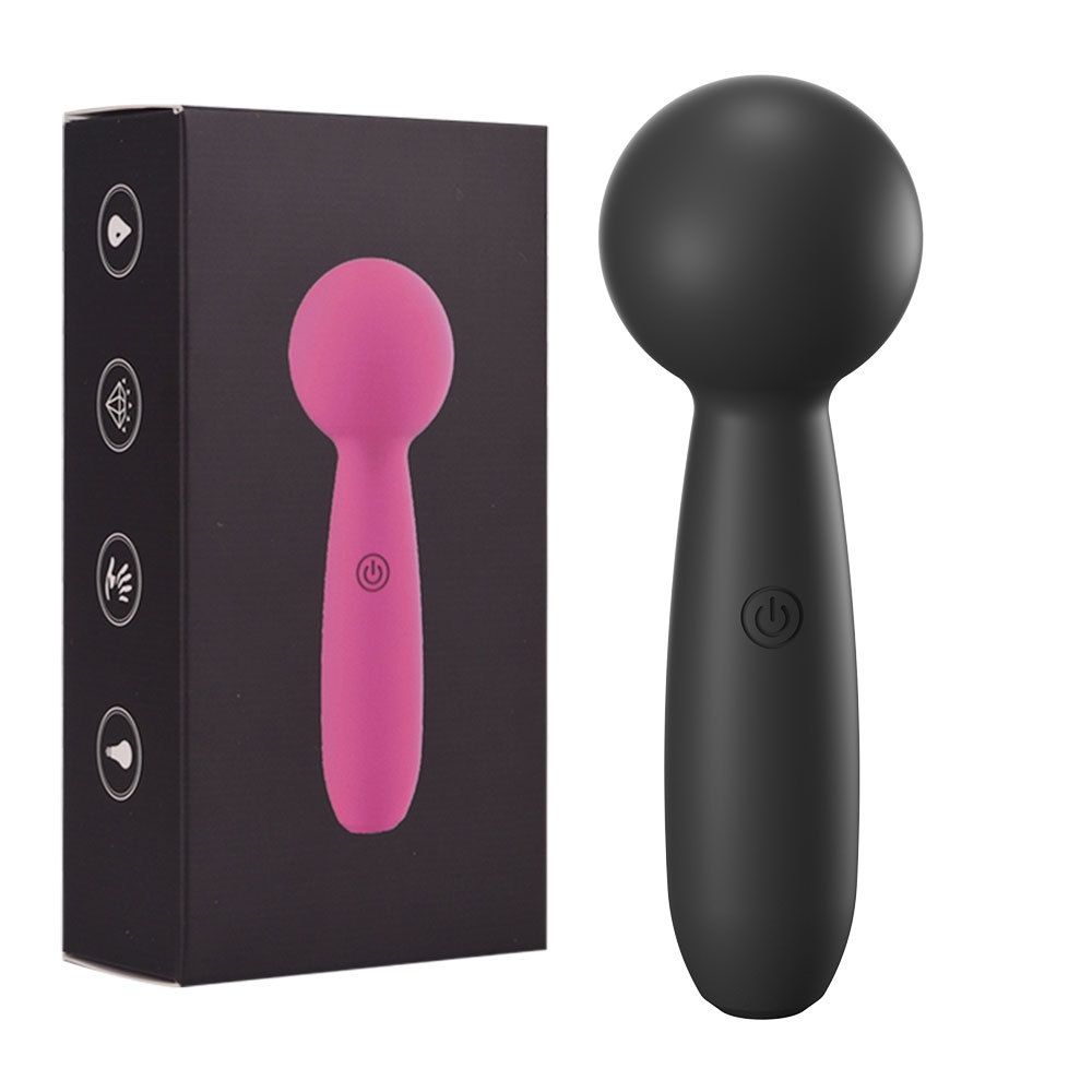 (Black) Silicone Vibrator Sex Toys Mini AV Wand For Women Clitoral Stimulation Masturbation Massager Adult Sex Toy G-Spot Vibrator 10 Frequency 