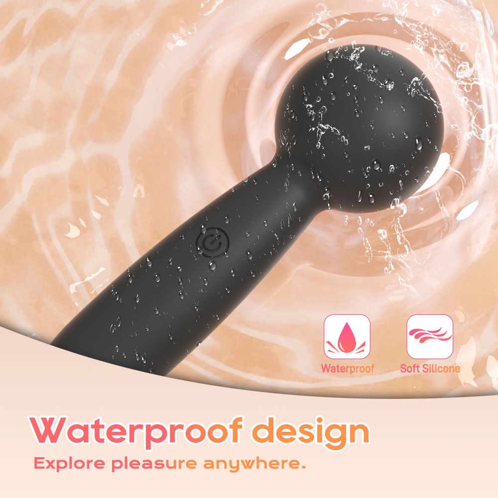 (Black) Silicone Vibrator Sex Toys Mini AV Wand For Women Clitoral Stimulation Masturbation Massager Adult Sex Toy G-Spot Vibrator 10 Frequency 