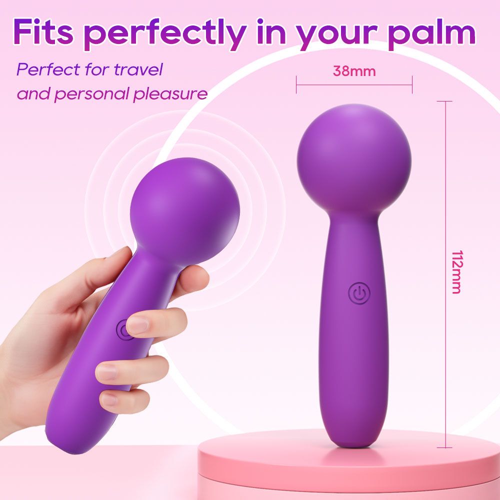(Purple) Silicone Vibrator Sex Toys Mini AV Wand For Women Clitoral Stimulation Masturbation Massager Adult Sex Toy G-Spot Vibrator 10 Frequency 