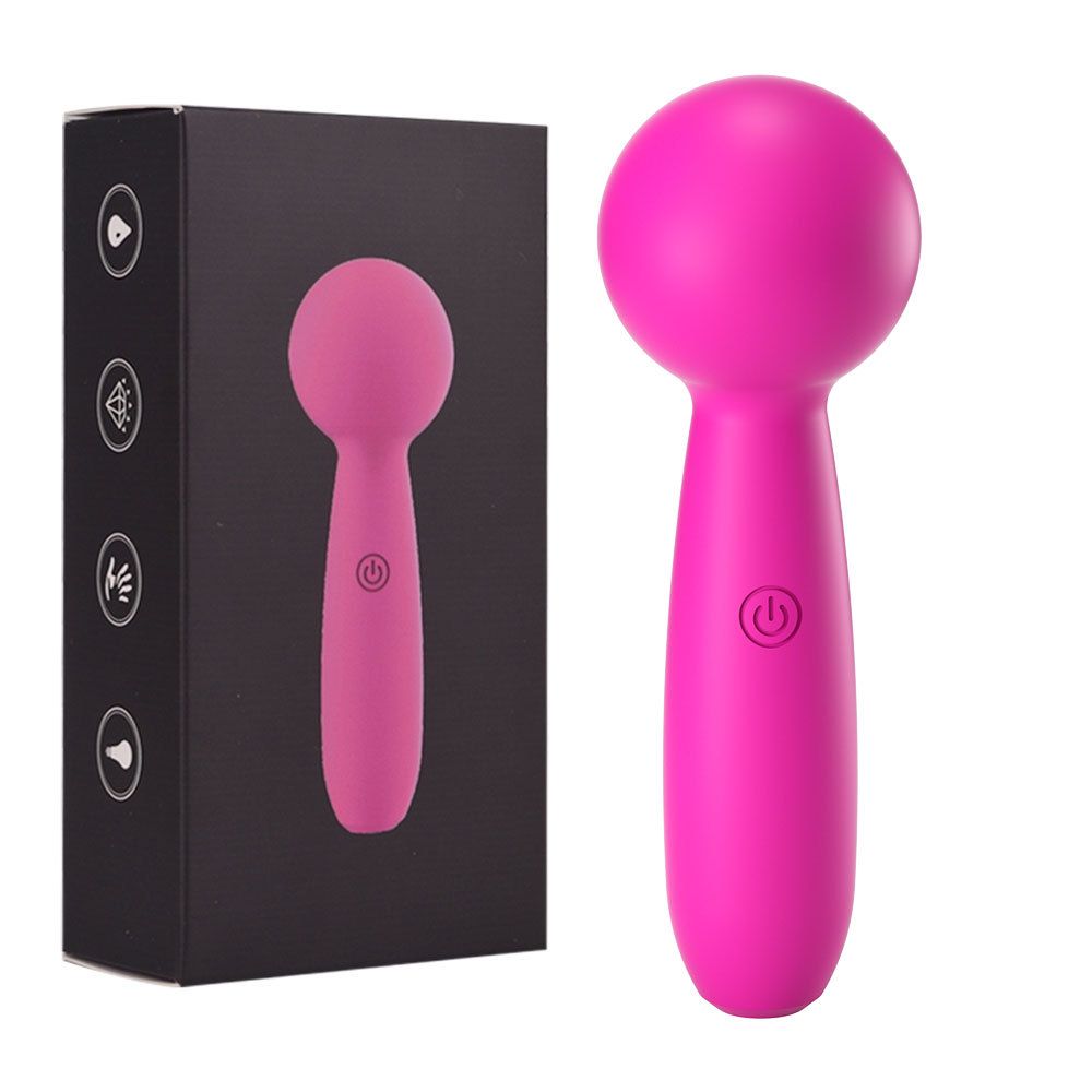 (Rose Red) Silicone Vibrator Sex Toys Mini AV Wand For Women Clitoral Stimulation Masturbation Massager Adult Sex Toy G-Spot Vibrator 10 Frequency 