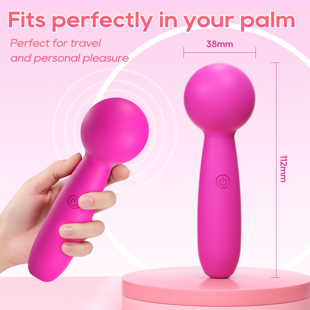 (Rose Red) Silicone Vibrator Sex Toys Mini AV Wand For Women Clitoral Stimulation Masturbation Massager Adult Sex Toy G-Spot Vibrator 10 Frequency 