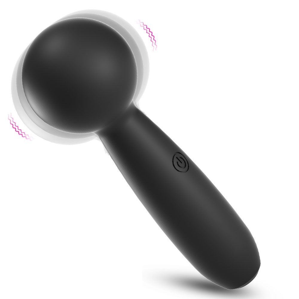 (Black) Silicone Vibrator Sex Toys Mini AV Wand For Women Clitoral Stimulation Masturbation Massager Adult Sex Toy G-Spot Vibrator 10 Frequency 