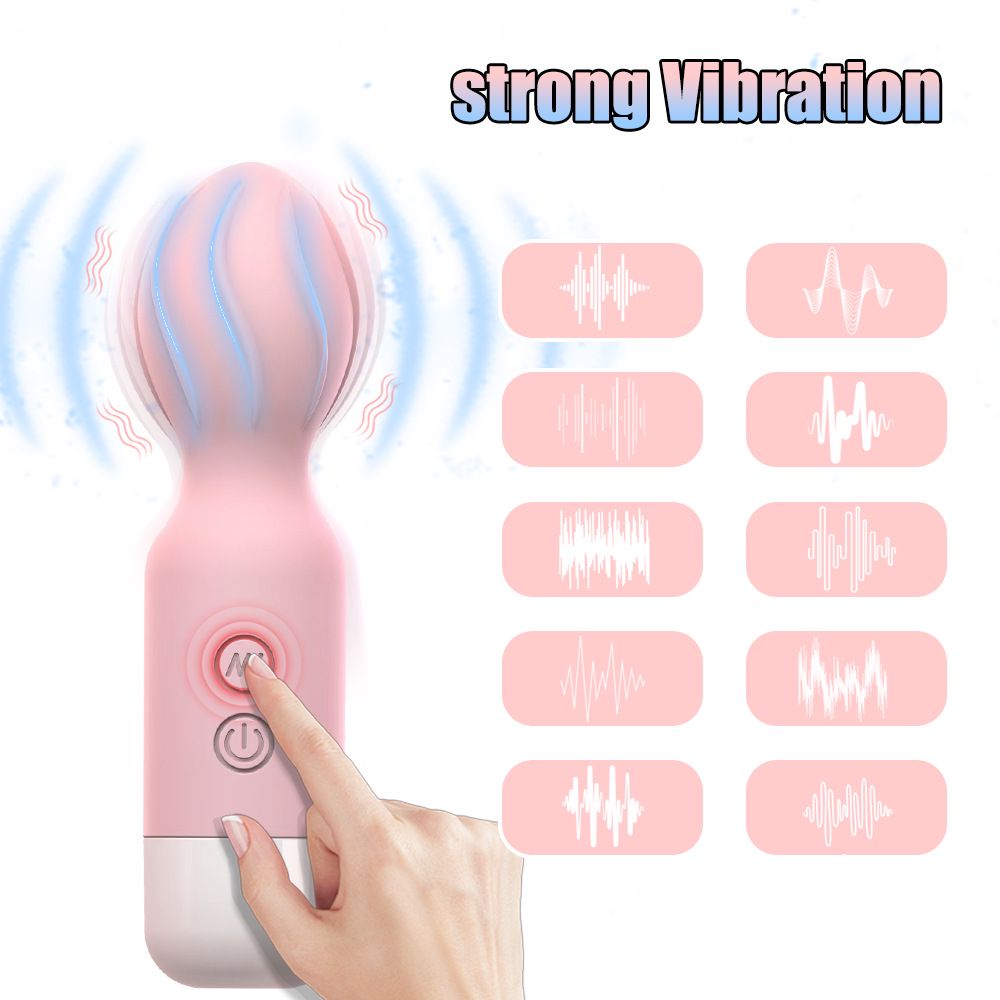 (Pink) Adult Sex Toy AV Wand Mini Vibrating Wand Massage Strong Vibration Masturbator Rechargeable 10 Frequency Female Masturbation Clitoral Stimulator 