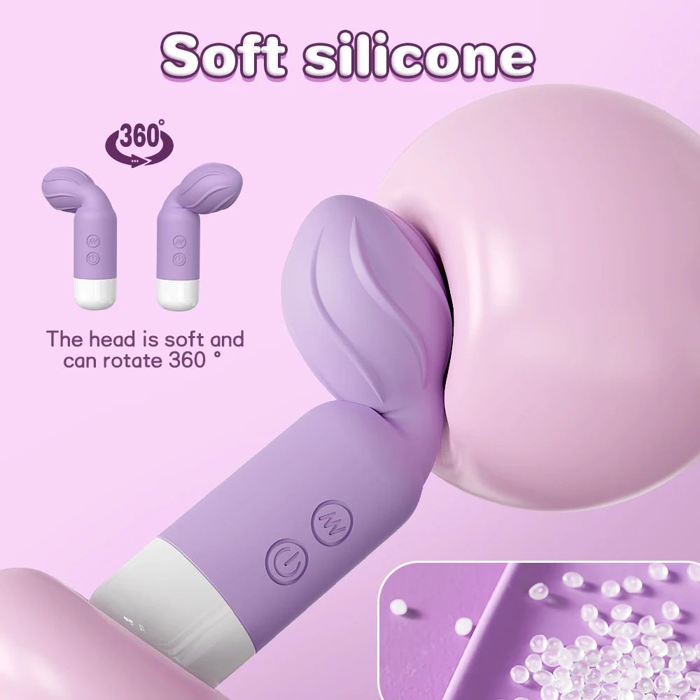 (Purple) Adult Sex Toy AV Wand Mini Vibrating Wand Massage Strong Vibration Masturbator Rechargeable 10 Frequency Female Masturbation Clitoral Stimulator 