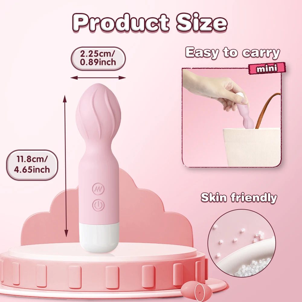 (Green) Adult Sex Toy AV Wand Mini Vibrating Wand Massage Strong Vibration Masturbator Rechargeable 10 Frequency Female Masturbation Clitoral Stimulator 