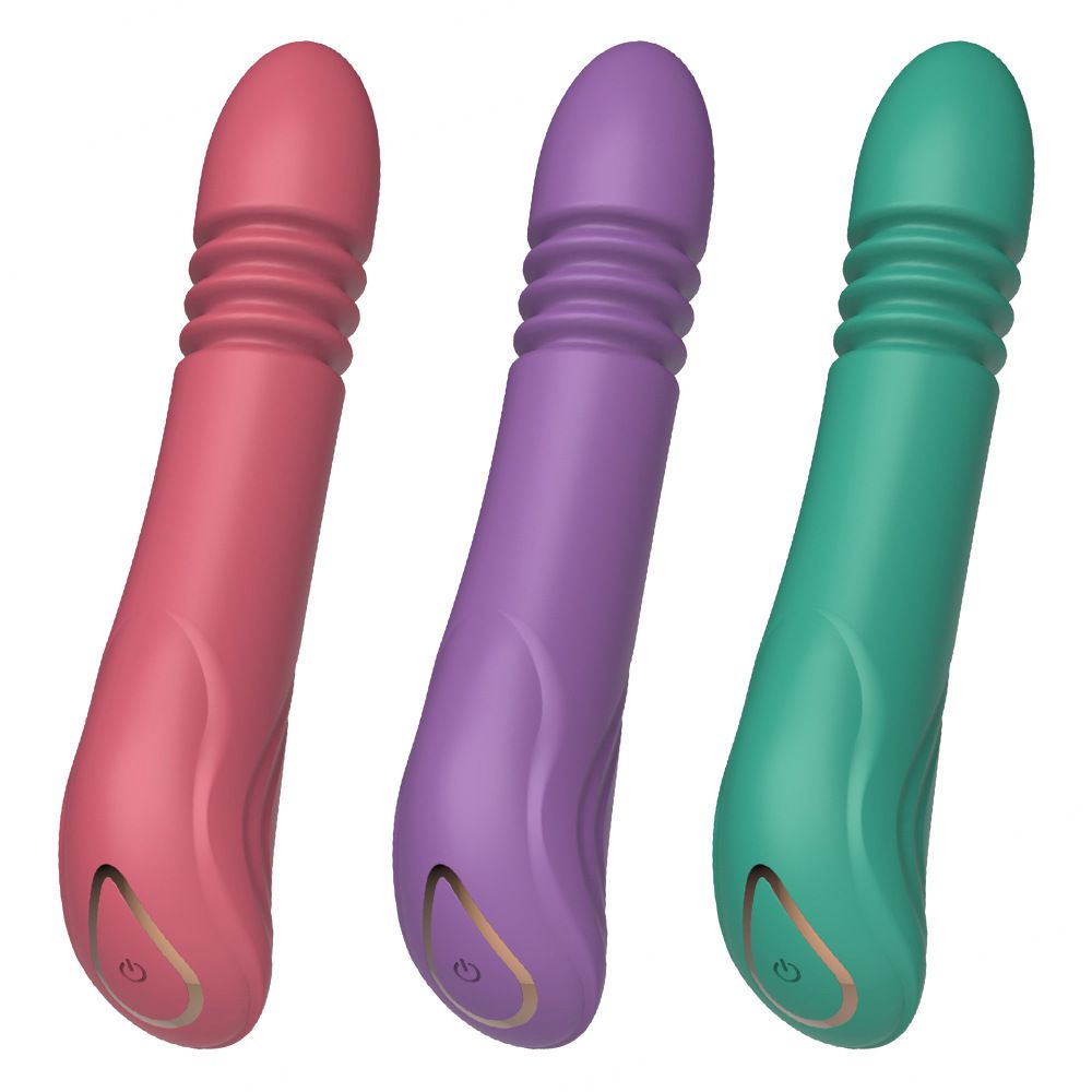 (Red) Vibrating Wand Sex Toys Vibrator for Women Fully Automatic Telescopic Cannon Massage Wand Women Insertable Female Masturbation Telescopic Wand