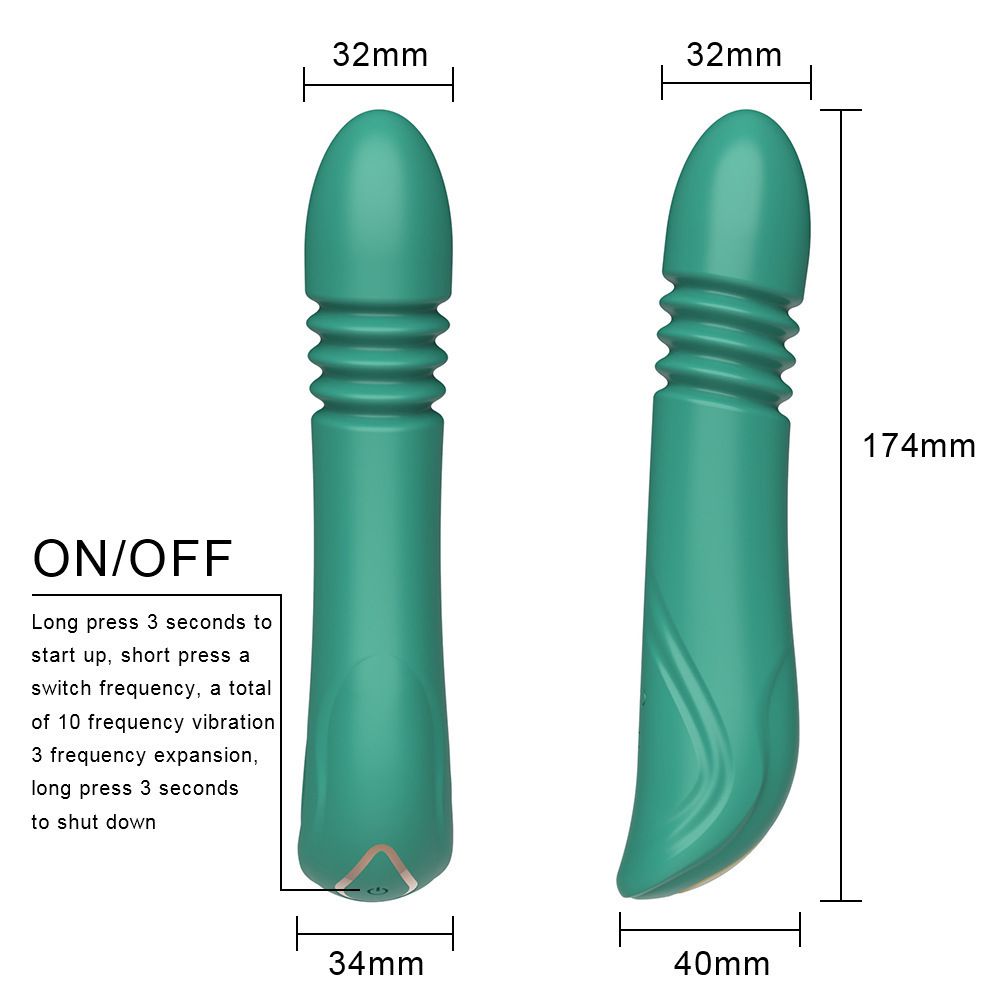 (Red) Vibrating Wand Sex Toys Vibrator for Women Fully Automatic Telescopic Cannon Massage Wand Women Insertable Female Masturbation Telescopic Wand