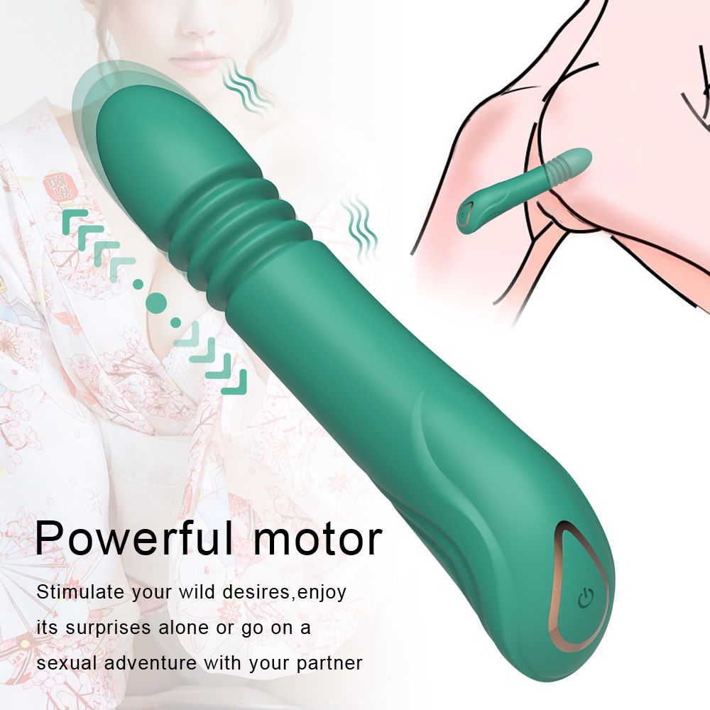(Red) Vibrating Wand Sex Toys Vibrator for Women Fully Automatic Telescopic Cannon Massage Wand Women Insertable Female Masturbation Telescopic Wand