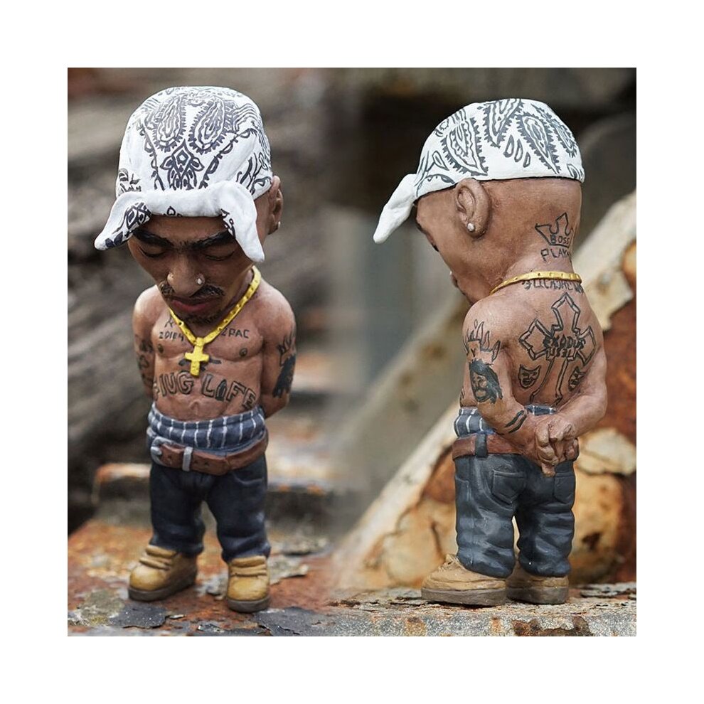 (2Pac White) 2Pac Shakur B.I.G. Notorious Biggie Action Figure Rap Star Figurine Ornamen