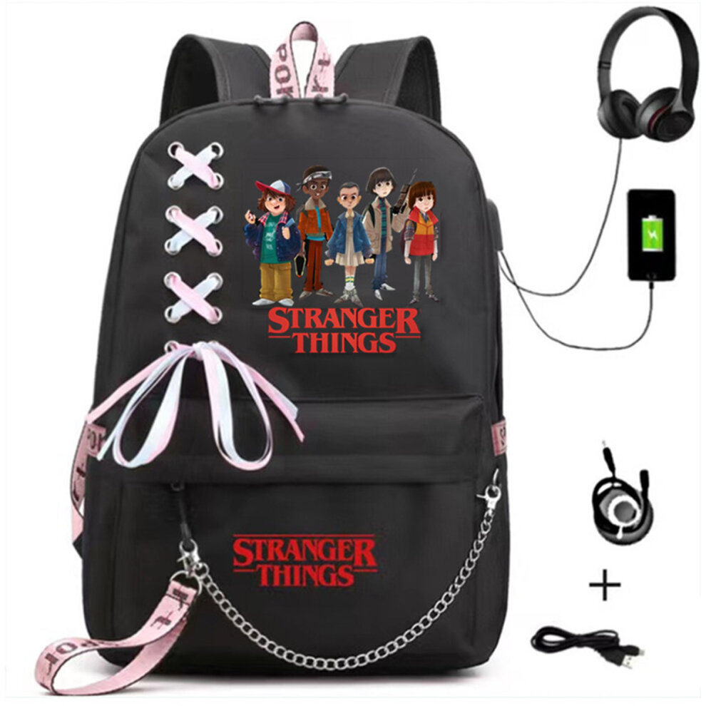 (Stranger Things Backpack F) Stranger Things Backpack School bag Unisex Travel Laptop Backpack