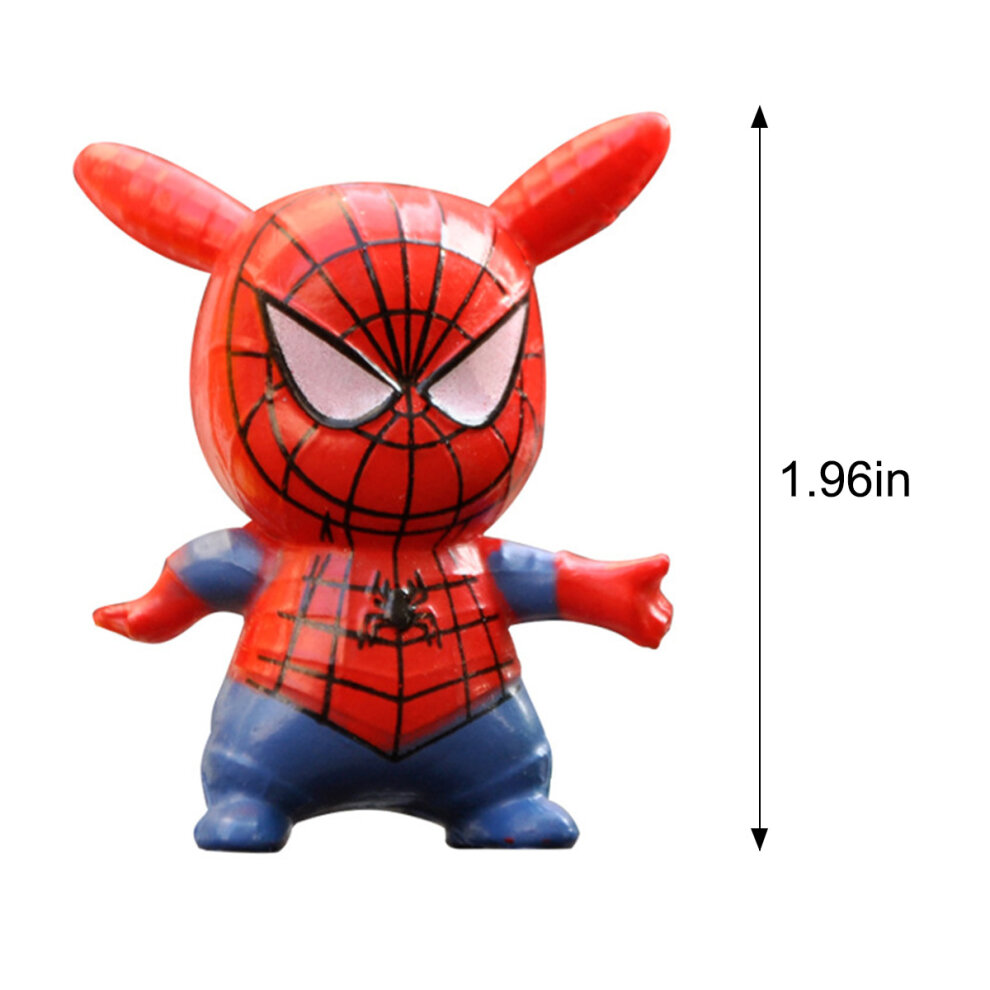 Pokemon X Marvel Figures Pikachu Cosplay Superhero Spiderman Hulk Captain America Action Figure 6PC Characters Mini Figure Sets Desk Decoration Kids Collection Gifts
