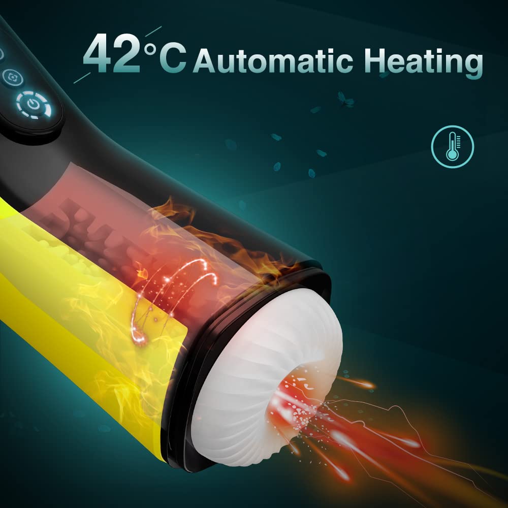 Automatic Male Masturbator Cup Electric Sex Toys for Mens UK Pocket Pussy for Penis Stimulation Realistic Blowjob Vibrator Massager with 7 Vibration and Suction Modes Sexy Lady Moaning Intelligence Heating One-Click Climax Design