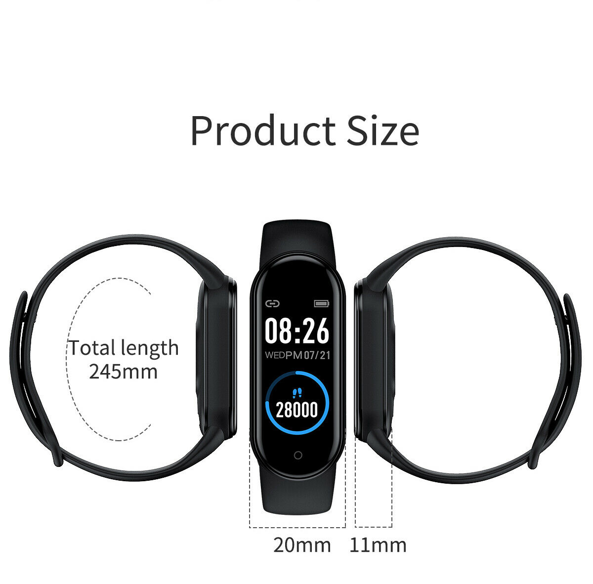 Bracelet Sports Fitness Tracker Women Mens Digital Wristwatches Smart Watch Monitor Clock For Android IOS