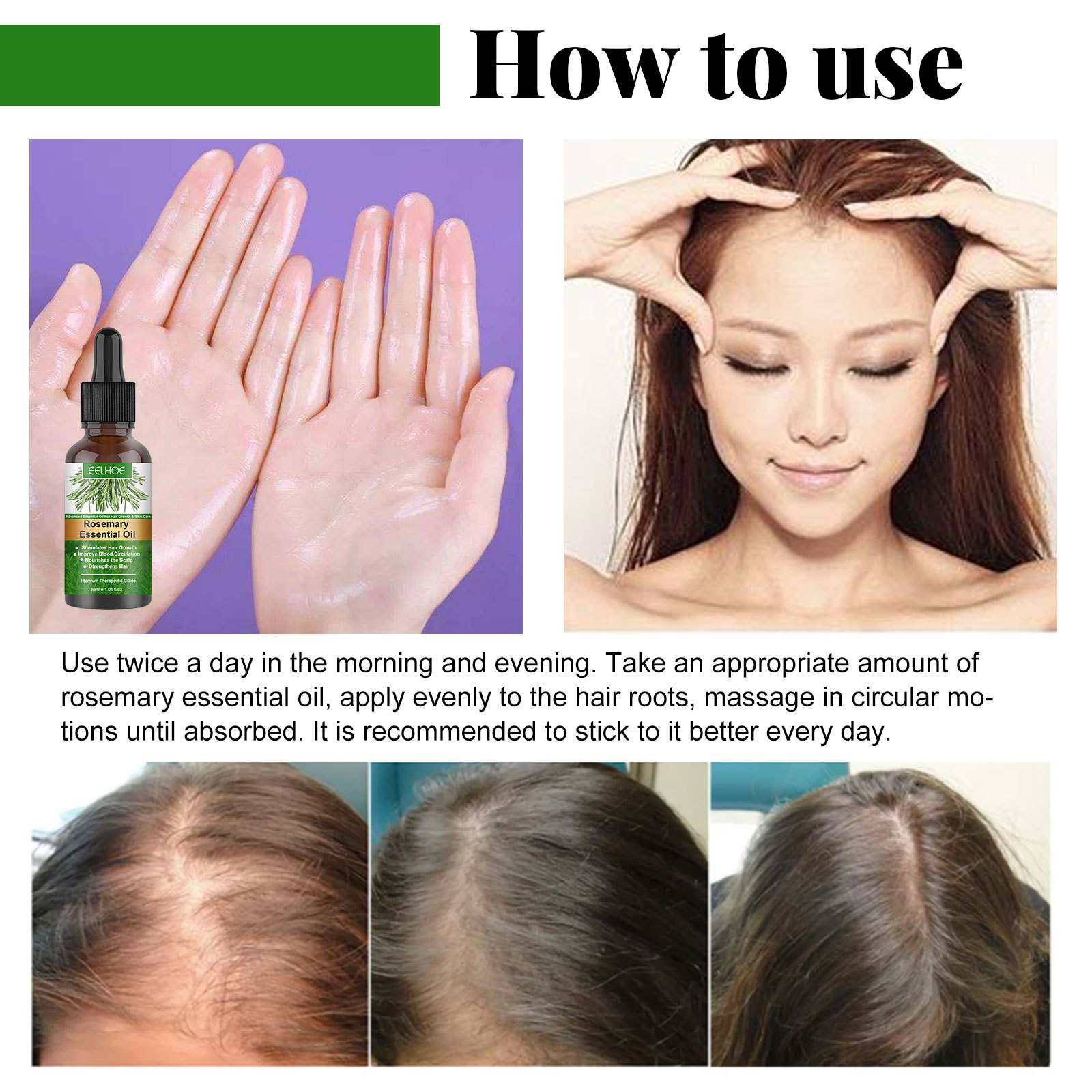 Rosemary Essential Oil Hair Care Serum Smooth Anti-frizz Growth Anti Hairs Loss Treatments 30ml