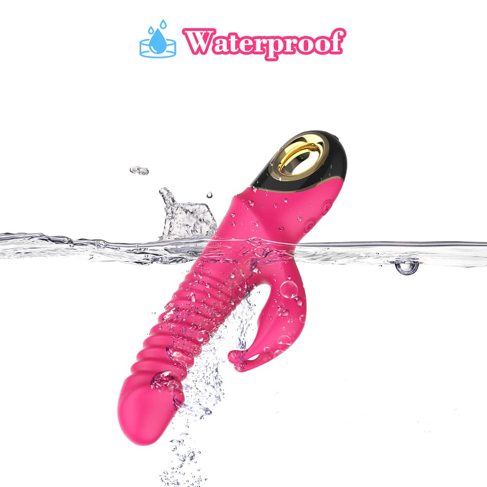 (Purple) Thrusting G-spot Rabbit Vibrator for Women Adult Sex Toys for Female Solo Realistic Silicone Dildo G Spot Massager for Clitoral Anal Stimulation