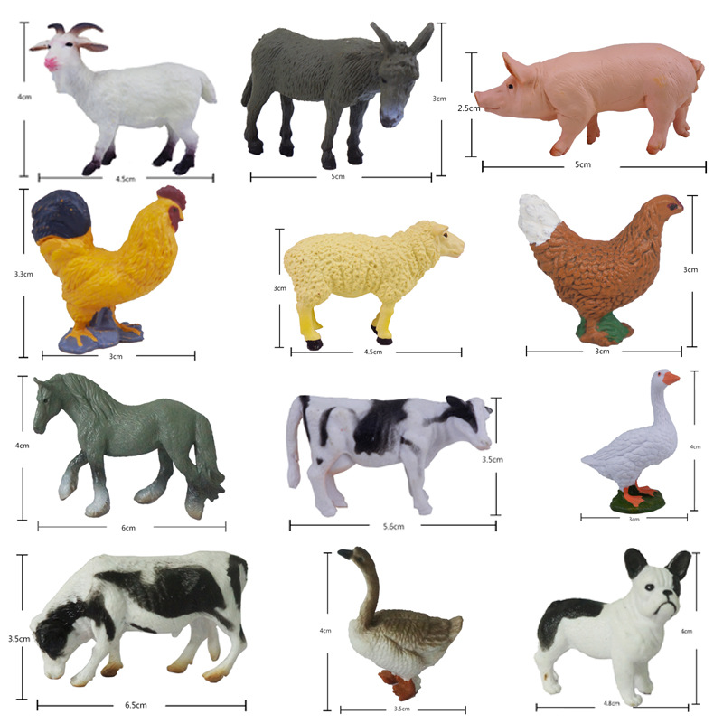 12PCS Farm Life Assorted World Animals Figure Toy
