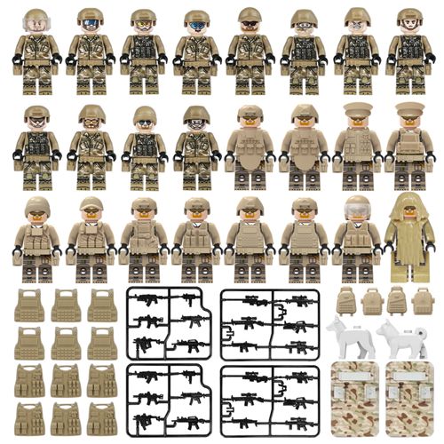 24PCS SWAT Military Figures Set Special Forces Mini Building Blocks Set