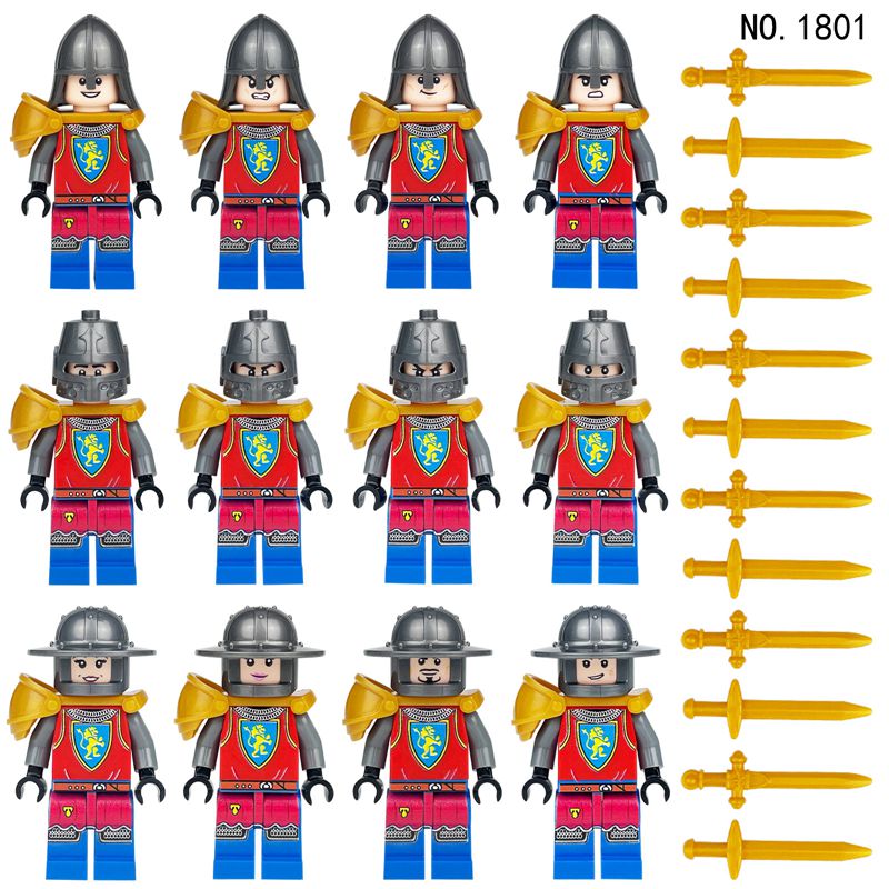 12pcs Medieval Knights Military Dragon Soldiers Building Blocks Mini Figures Fits Lego