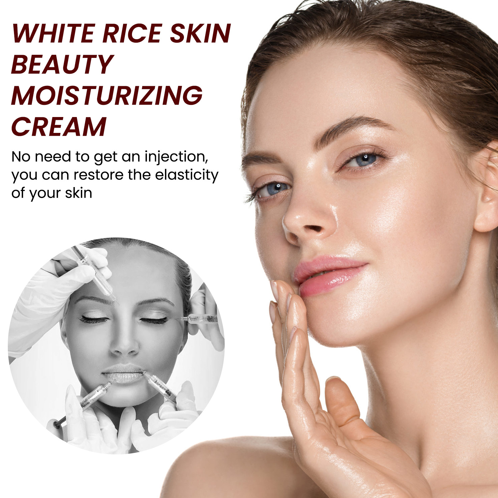 Whitening Cream White Rice Facial Moisturizer Anti Aging Wrinkles Remove Fade Fine Lines Tighten Pore Rejuvenating Moisturizing Brightening Nourishing