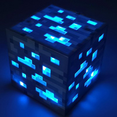 (Yellow) Minecraft Rechargeable Miners Lamp Night Light Toys