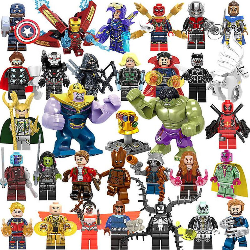 (16PCS Set A) Marvel Superheroes Minifigures Toys Building Block Assembly Toy Fit Lego