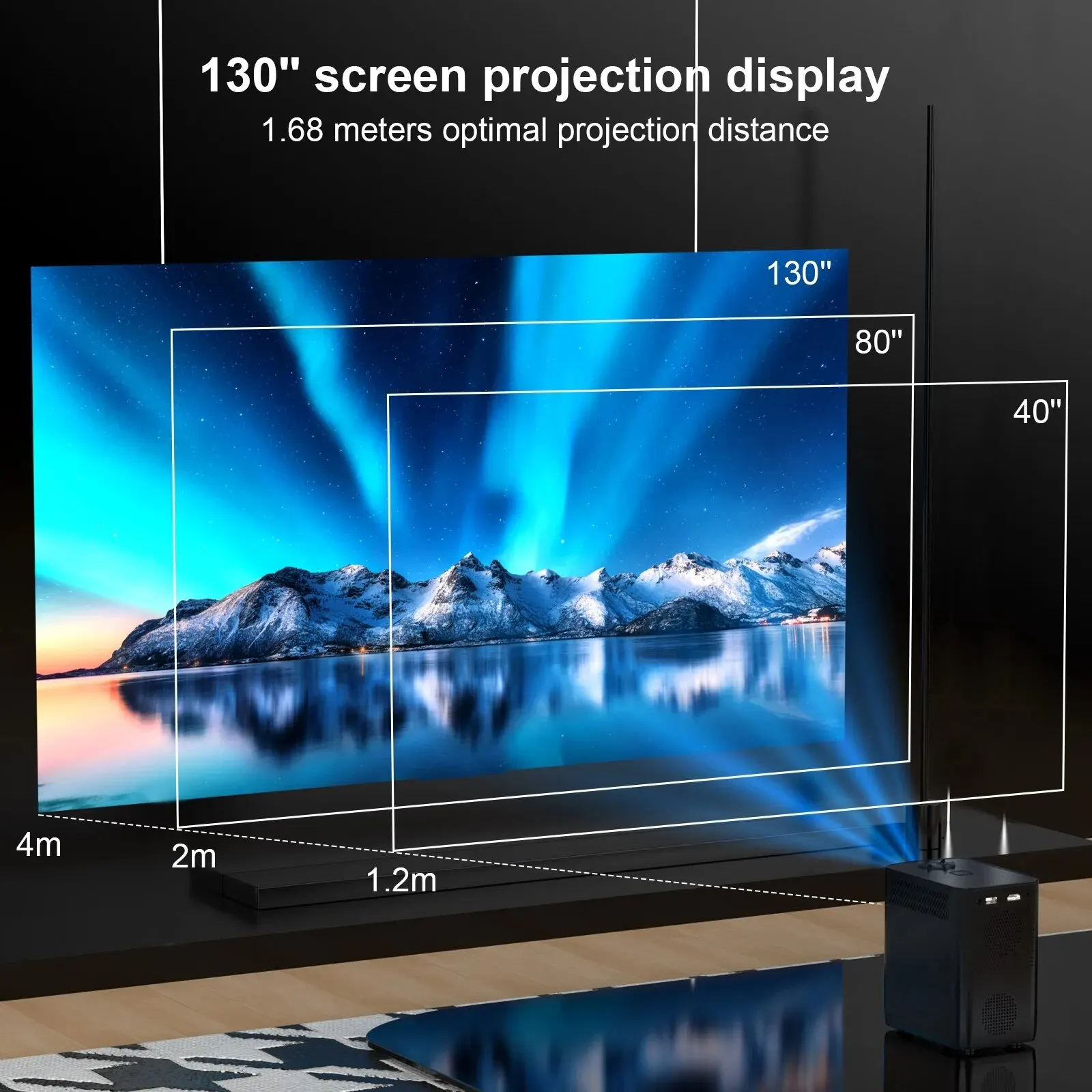 Smart 4K Android WiFi Portable 1080P Home Theater Video LED Bluetooth Mini Projector