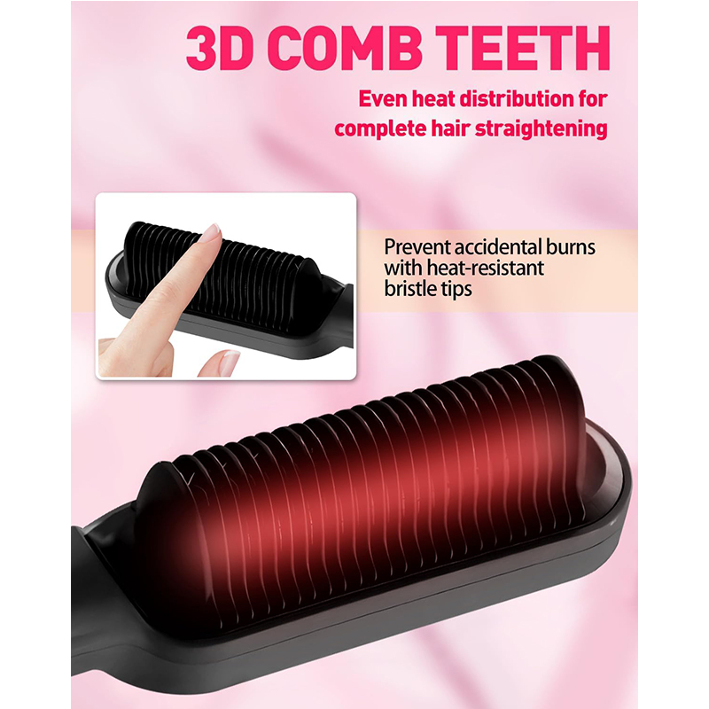Hair Straightener Brush LED Display Hair Straightening Iron for Women
